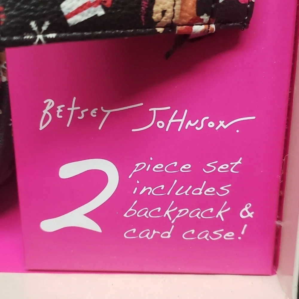 Betsey Johnson NWT, NIB 2-piece Backpack and Card Case Holiday Dog Set